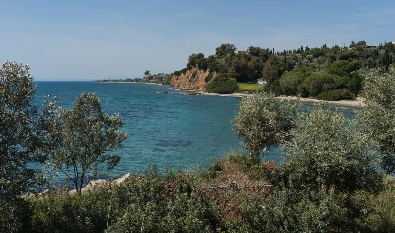 Rocky coastline and open sea near Eretria on Euboea